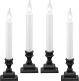 612 Vermont LED Window Candle with Timer – Pewter Accent for Living Room Windowsills and Holiday Decor