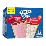 Kellogg's Pop-Tarts Frosted Strawberry and Cherry – Kid-Friendly Breakfast Pastry for Backpacks and After-School Snacks, 32 Ct