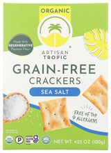 ARTISAN TROPIC Organic Sea Salt Crackers, 4.25 OZ – Premium Artisan Cracker for the Curated Pantry