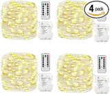 GDEALER 4-Pack IP67 Waterproof Fairy Lights – Patio String Lights Battery Operated for Outdoor Dining and Balcony