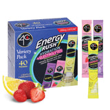 4C Energy Rush PSD Electrolyte Powdered Drink Variety Pack – Flavored Hydration Alternative to Plain Water for Wellness Routines, 40 Count