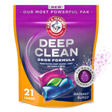 ARM & HAMMER Radiant Burst Laundry Power Paks for Family Laundry Room, 32 Count Single-Dose Detergent Pouch