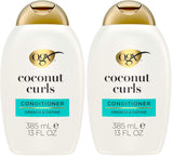 OGX Quenching + Coconut Curls Conditioner – Calming Curly Hair Care Ritual for Medium to Coarse Curls, Coconut Oil & Honey Blend