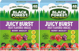 Black Forest Juicy Burst Travel Snacks for Road Trips – Individually Wrapped Fruit Gummy Pouches, 40 Count
