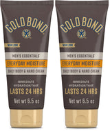 Gold Bond Men's Essentials Everyday Moisture Daily Body & Hand Cream with Vitamin C – Practical Birthday Gift for Men Who Need Real Skincare