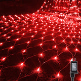 WATERGLIDE Outdoor Christmas Net Lights 12ft x 5ft 360 LED Mesh String with 8 Modes for Patio, Garden, and Yard Decorating