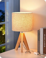 EDISHINE Tripod Table Lamp – Child-Safe Bedside Lamp for Nursery and Kids Room Reading