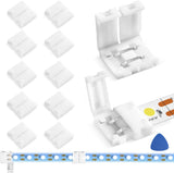 MISSOURI 10-Pack L-Shape 4-Pin LED Strip Connectors – Solderless Corner Solution for Living Room Ambient Lighting, Fits 10mm RGB 2835 3528 5050 Strips