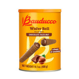 Bauducco Chocolate Hazelnut Wafer Rolls – Elegant Birthday Gift for Mom, Gourmet Imported Cookie Treat in Reusable Tin
