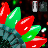 LumioGlow C7 String Lights - Living Room Mantel Decor with 8 Modes and 6hr Auto Timer