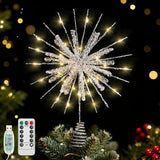 Lewondr Snowflake Tree Topper LED – Elegant Christmas Gift for Mom, Lighted Xmas Tree Topper with Remote and Timer