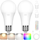 LuminWick A19 Rechargeable LED Bulb – Cozy Bedroom Decor with 15 Colors and Warm Ambient Glow