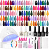 Beetles Spring Gel Nail Polish Set – Mother's Day Present for Her, 36 Pastel Colors with Base Coat and Floral Decals