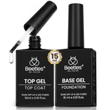 Beetles No Wipe Gel Top Coat and Base Coat Set - Self-Care Sunday Manicure Ritual for Relaxing At-Home Pampering