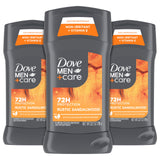 DOVE MEN + CARE Rustic Sandalwood Antiperspirant 3 Pack – Clean Countertop Grooming Edit for Shared Apartments