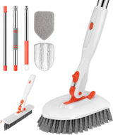 SetSail Floor Scrub Brush – Back-Saving Bathroom Cleaner for Seniors, Adjustable Long Handle for Joint-Friendly Scrubbing