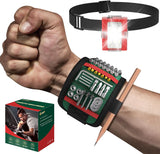 Magnetic Wristband with LED Light – Premium Birthday Gift for Dad, Handyman Wrist Tool Holder for Screws, Nails and Drill Bits