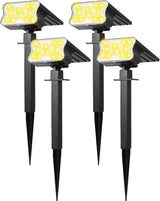 HGGH Solar Lights Outdoor Waterproof IP67 – Portable 60 LED Spot Lights for Camping, Patio, and Backyard Gatherings