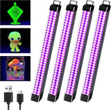 Rechargeable UV Black Light Bar 1ft, Cordless Glow Accent Lighting for Bedroom Aesthetic and Dorm Room Decor