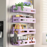4 Pack Magnetic Spice Rack for Refrigerator – Clean-Lined Countertop Alternative for Small Kitchens, Tool-Free Fridge Door Organizer