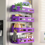 4 Pack Magnetic Spice Rack for Refrigerator – Clean-Lined Countertop Alternative for Small Kitchens, Tool-Free Fridge Door Organizer