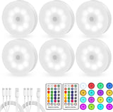 Aroolo Kids Night Light 6 Pack – Safe Plug Free LED Puck Lights for Bedroom Nursery and Playroom
