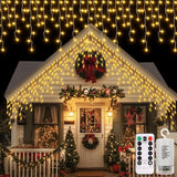 echosari Icicle Lights Battery Operated – Portable Patio String Lights for Backyard Tent and Outdoor Dining Setup