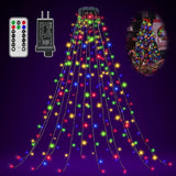 Lumastream Hanging Ring Christmas Tree Lights – 300 LED Warm White Drape Lights for Cozy Living Room Holiday Aesthetic