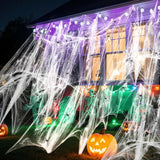 Land Guard 500 sqft Halloween Spider Web Decor Gift for Halloween Hosts and Home Stylists, Stretchy Polyester Cobweb with 10 Spiders