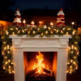 HolyNook Studio Pre-Lit Holiday Garland – Cozy Living Room Mantle Decor with Pine Cones and Snowflake LEDs