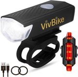 VivBike Rechargeable Bicycle Lights Set – High-Visibility Front and Rear LED for Safer Night Commutes