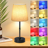 BRIGHTY — Modern Cordless Table Lamp for Living Room Styling, Soft Fabric Shade Accent for Coffee Tables and Entryways