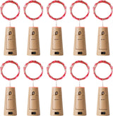 Aluan Cork-Shaped Wine Bottle Fairy Lights 10 Pack – Cozy Bedroom and Living Room Ambient Decor, Warm White String Lights
