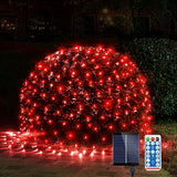 WBao Solar Christmas Net Lights – 200LED Outdoor String Lights for Patio, Lawn, and Garden Bushes with 8 Modes and Remote