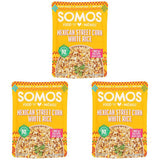 SOMOS Mexican Street Corn White Rice, 8.8 OZ – Quick Microwaveable Lunch Side for Work-From-Home Focus