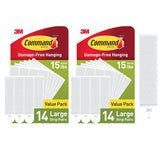 Command Large Picture Hanging Strips, White – Damage-Free Bedroom Gallery Wall Solution for Framed Photos up to 24x36 Inches