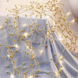 OVV Pearl Garland String Lights – Cozy Bedroom Decor with 40 Warm-White LED Beads for Living Room and Mantel