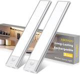 LumiGlow Motion Sensor Under Cabinet Light – Safer Nighttime Stair Lighting for Elderly Parents, Rechargeable Wireless