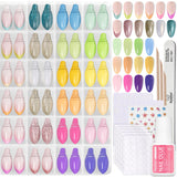 Beetles Press on Nails Kit – Mother's Day Gift Set for Mom, Short Almond Reusable Fake Nails in Matte Glossy Glitter and French Tip