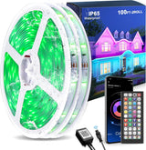 LEDMO 100ft Outdoor LED Strip Lights Waterproof IP65, Two 50ft Rolls for Patio and Backyard Party Ambience