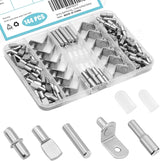 Krysalid Decor 144-Piece Shelf Pin Set - Polished Nickel Cabinet Hardware for Stylish Living Room Bookshelves