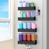 Nimble Living Magnetic Cup Holder – Stylish Fridge Organizer for Stanley Tumblers in Modern Kitchens, Jet Black