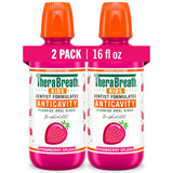 TheraBreath Kids Fluoride Mouthwash Organic Strawberry – Gentle Anticavity Rinse for Bedtime Oral Care Ritual