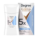 Degree Clinical Strength Antiperspirant for Self-Care Routine, Fresh Cotton Invisible Solid for Women Seeking 96-Hour Confidence
