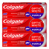 Colgate Optic White Purple Teeth Whitening 3-Pack – Housewarming Gift for Coffee Lovers, Enamel-Safe Formula