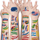Awinmay 45 Pcs Waterproof Soccer Tattoos – Sweat-Resistant Body Art for Stadium Tailgates and Outdoor Match Days