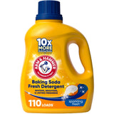 ARM & HAMMER Baking Soda Fresh Liquid Laundry Detergent, Sparkling Fresh Scent, 110 Loads, 110 Fl Oz, Family-Safe Stain Remover for Kids' Clothes, Playroom Towels, and Nursery Linens