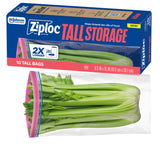 Ziploc Tall Food Storage Bags – Pantry Organization Bags for Long Pasta, Baguettes and Weekly Grocery Sorting