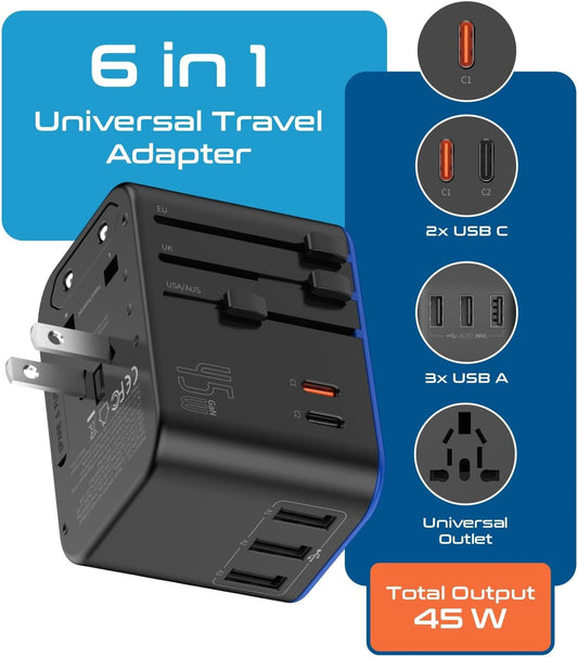 three usb-a ports at 2.4a for legacy phones, e-readers, and accessories