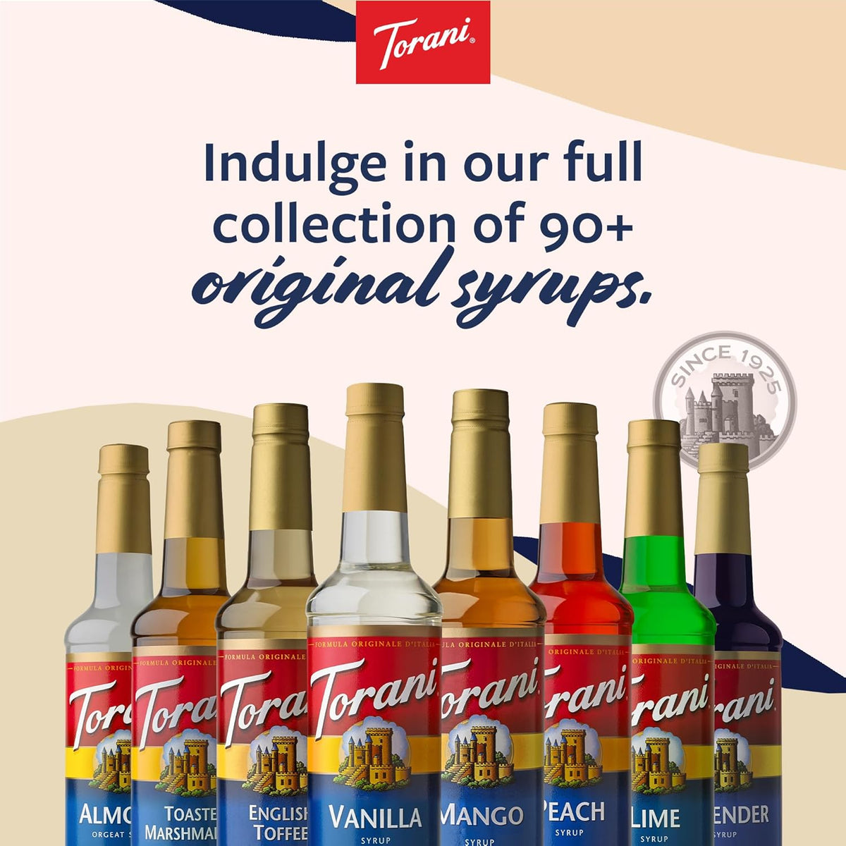 Torani Vanilla Flavored Syrup 750 ml – Pure Cane Sugar Sweetener for the Self-Care Beverage Moment
